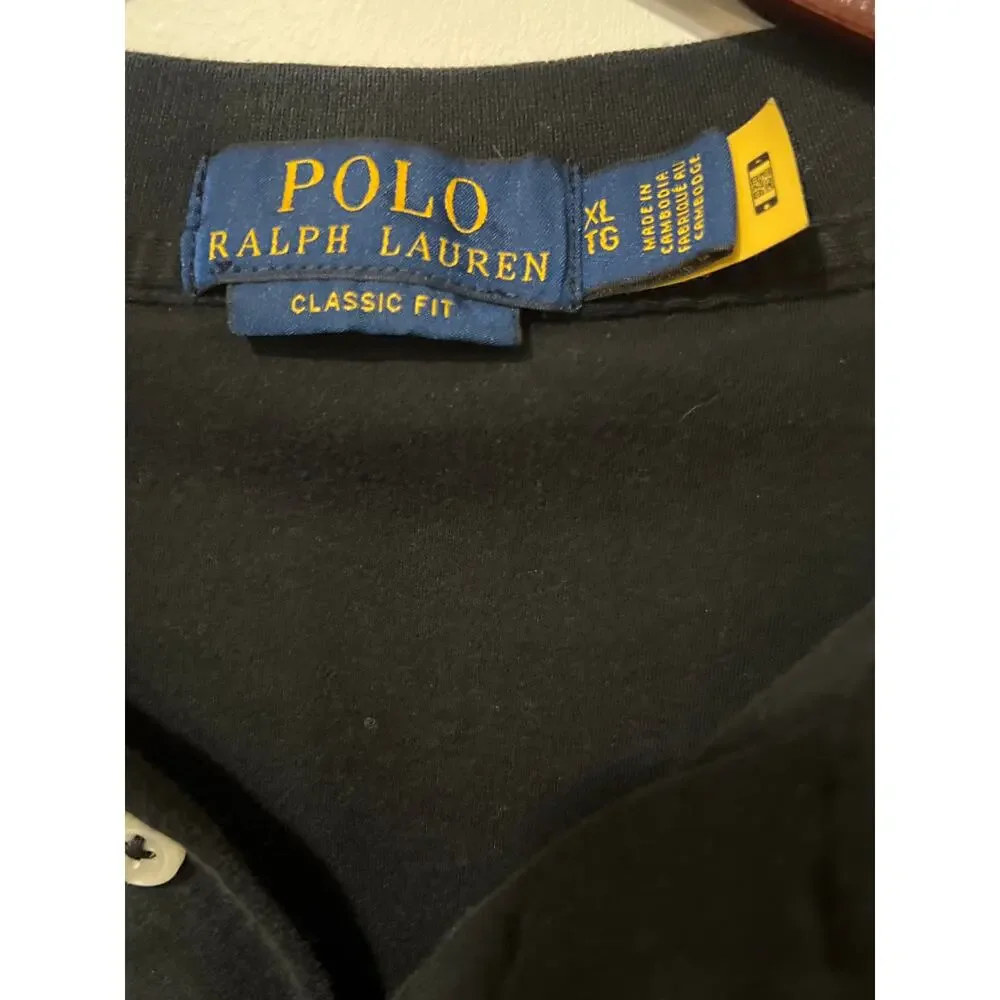 Polo by Ralph Lauren, Black Polo Shirt, Size XL, 1455-C